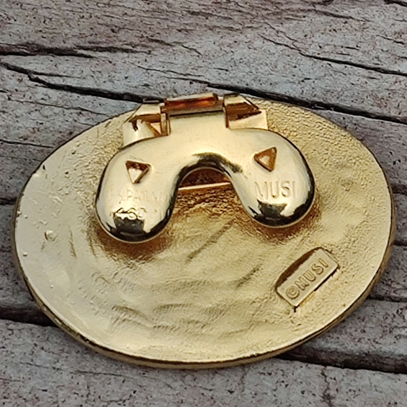 Vintage signed Musi enameled shoe clips - Picture 3 of 8